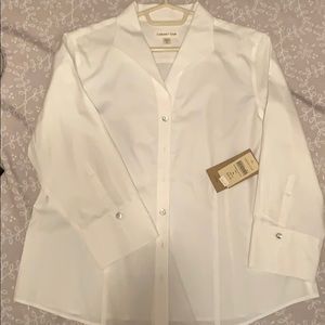 Coldwater Creek White, No Iron, Button Down Blouse